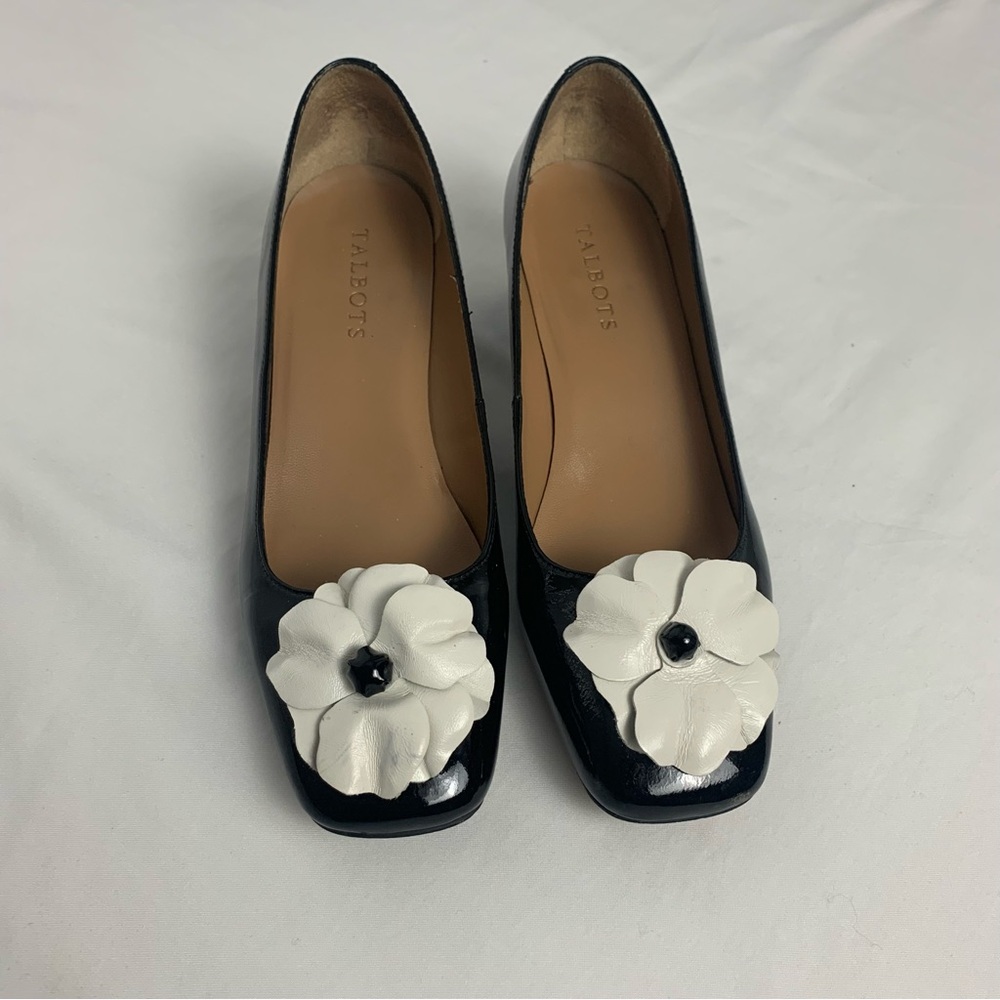 Talbots Black and White Patent Leather Women's Pump Shoes